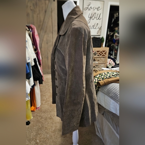 Vintage Y2K RUE 21 100% Genuine Leatger Suede Tailored Jacket. Brown.Size SM - Picture 11 of 16